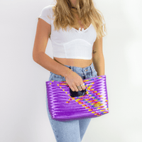 Alison Woven Clutch in Splash of Rainbow - Josephine Alexander Collective