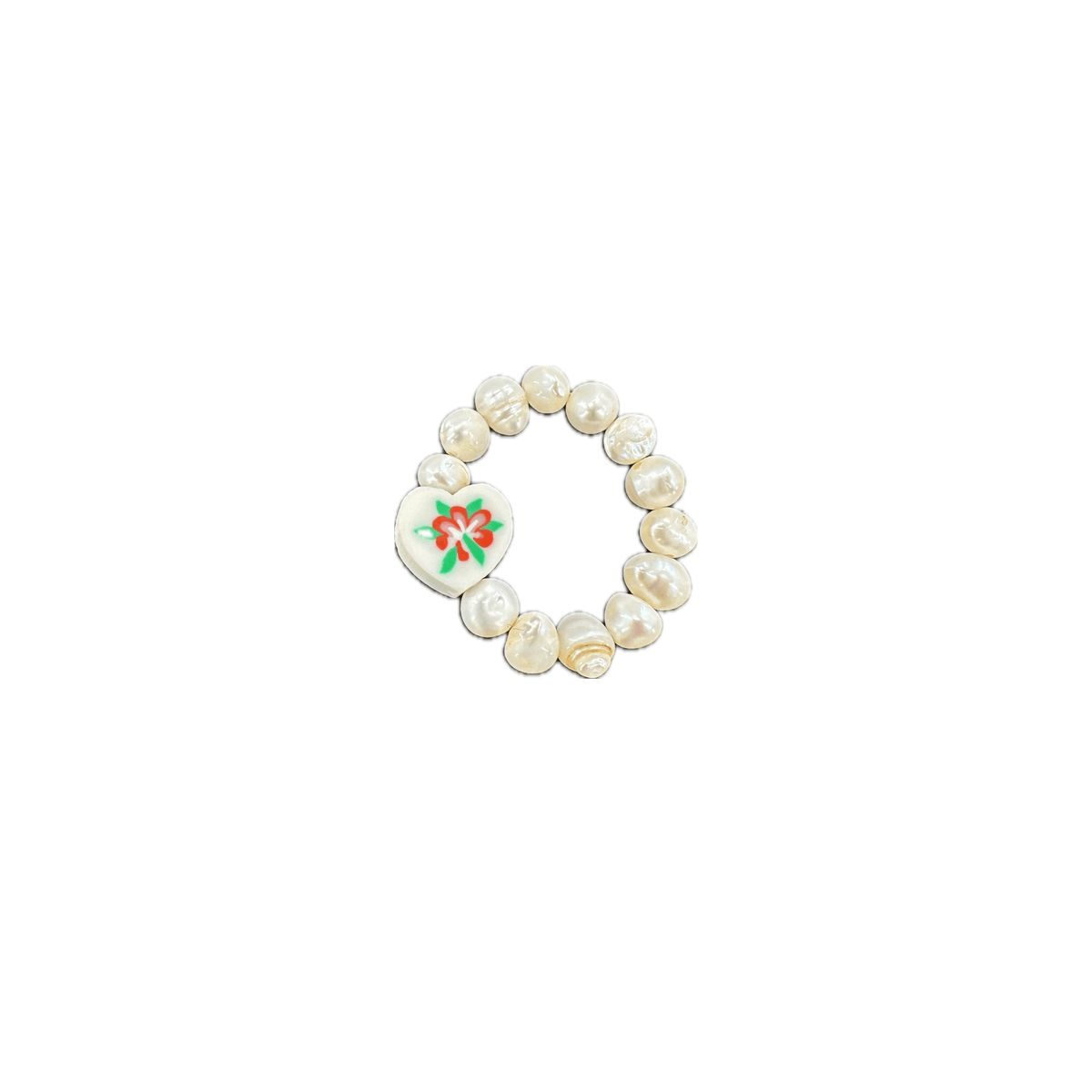 Charm Ring - Pearl & Heart - Josephine Alexander Collective
