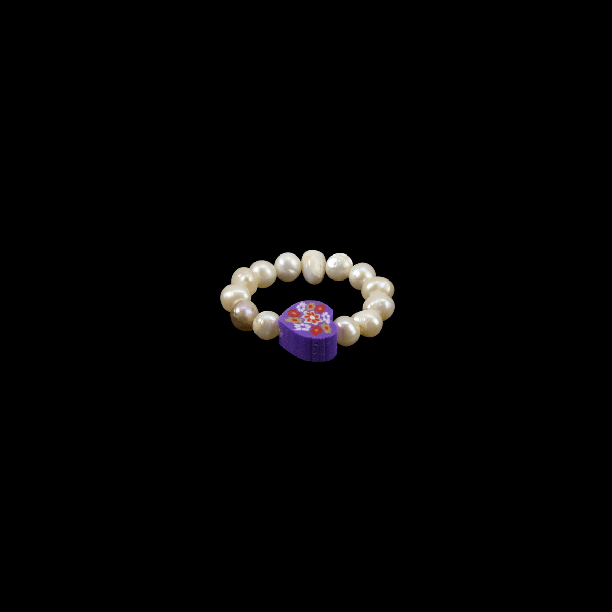 Charm Ring - Pearl & Heart - Josephine Alexander Collective