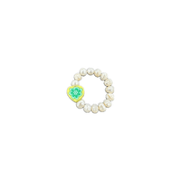 Charm Ring - Pearl & Heart - Josephine Alexander Collective