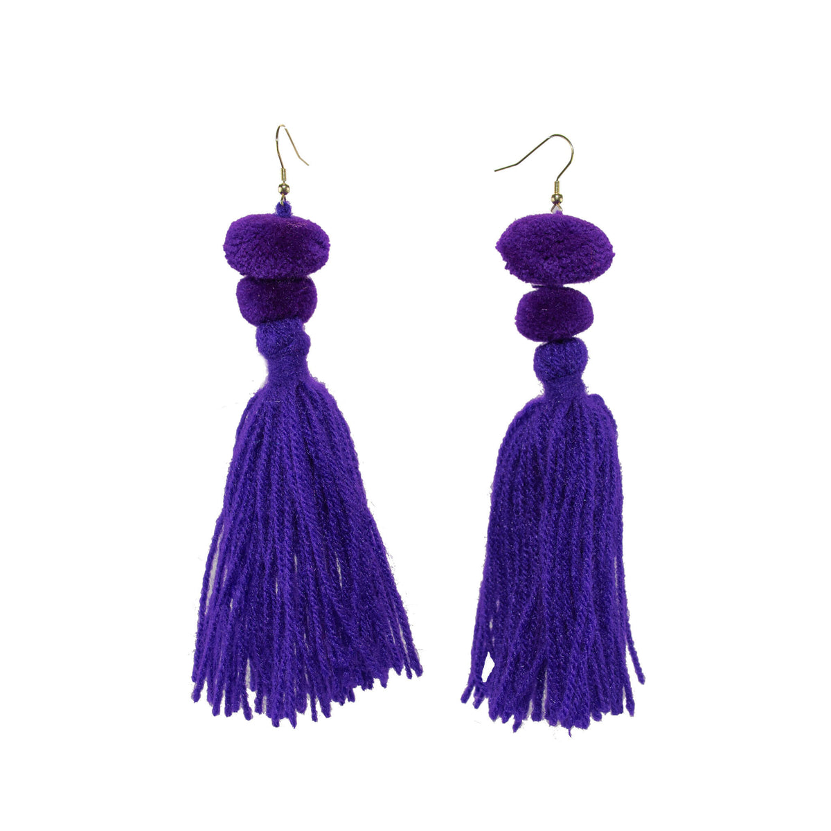 Alexandra Double Pom Tassel Earrings - Josephine Alexander Collective