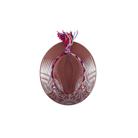 Carmen Hand - painted Hat - Burgundy and Silver - Josephine Alexander Collective