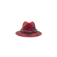 Carmen Hand - Painted Hat - Red and Black Birds 2 - Josephine Alexander Collective