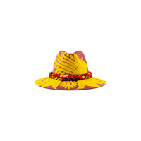 Carmen Hand - Painted Hat - Red and Yellow Birds - Josephine Alexander Collective