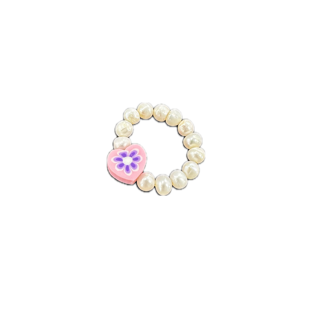 Charm Ring - Pearl &  Heart - Josephine Alexander Collective