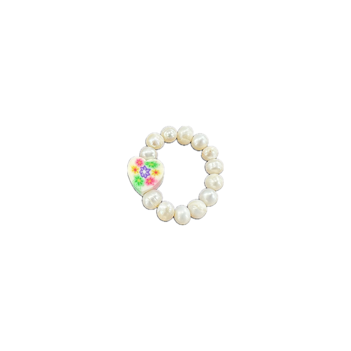 Charm Ring - Pearl &  Heart - Josephine Alexander Collective