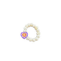 Charm Ring - Pearl &  Heart - Josephine Alexander Collective