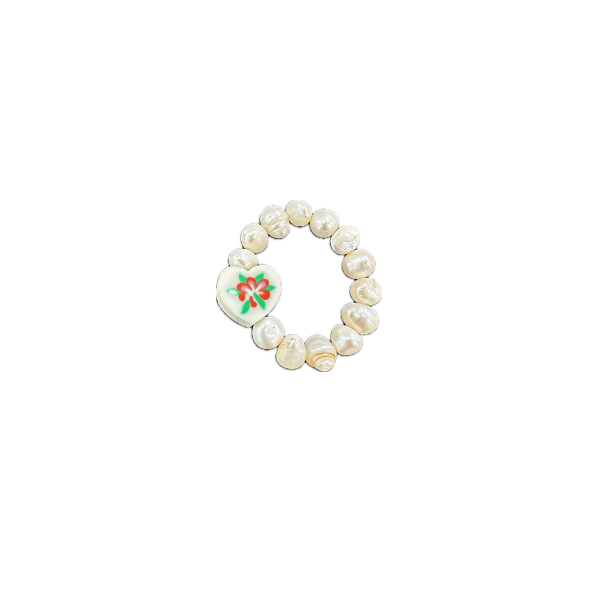 Charm Ring - Pearl &  Heart - Josephine Alexander Collective