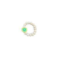 Charm Ring - Pearl &  Heart - Josephine Alexander Collective