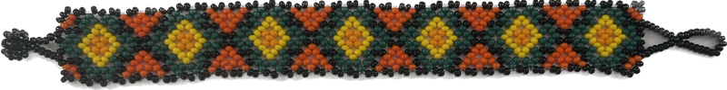 Beaded Bracelet in Evergreen and Orange - Josephine Alexander Collective