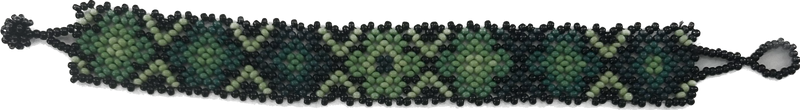 Beaded Bracelet in Green and Black - Josephine Alexander Collective