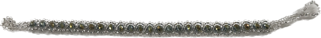 Beaded Chain Bracelet in Silver and Green - Josephine Alexander Collective