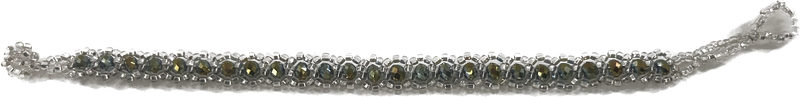 Beaded Chain Bracelet in Silver and Green - Josephine Alexander Collective