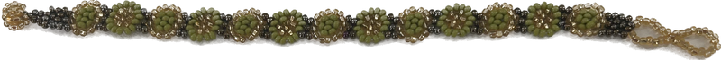 Flower Chain Bracelet in Green and Gold - Josephine Alexander Collective