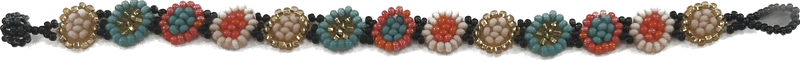 Flower Chain Bracelet - Coral Turquoise Copper - Josephine Alexander Collective