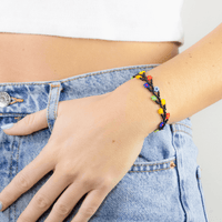 Ivy Bracelet in Black with Neon Flowers - Josephine Alexander Collective