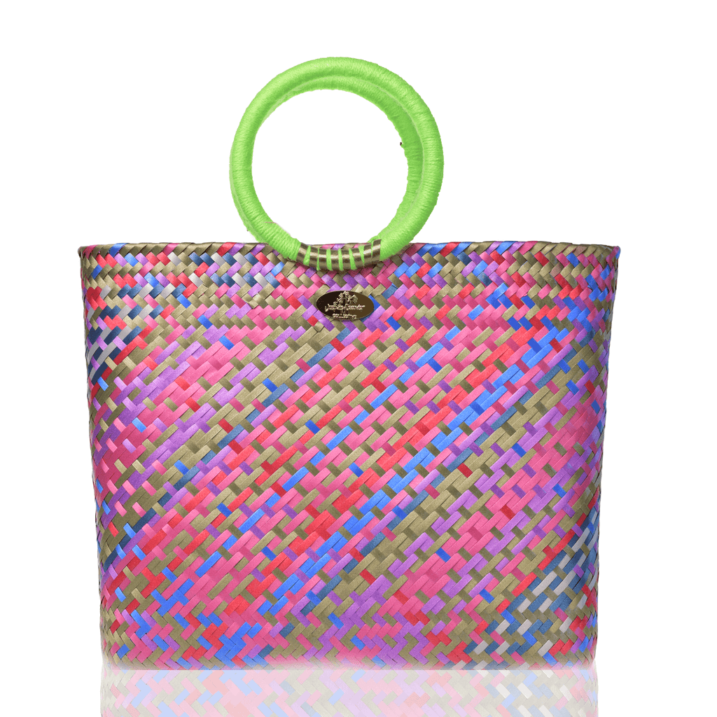 Kelly Woven Bag in Rainbow Hearts - Josephine Alexander Collective