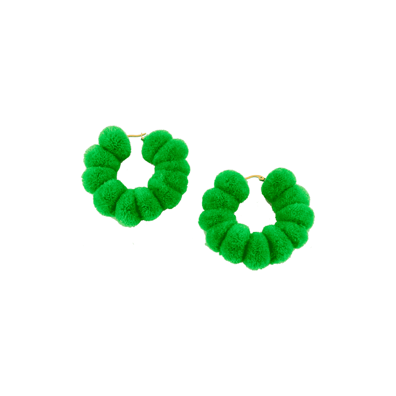 Large Pom Hoops (More Colors Available) - Josephine Alexander Collective