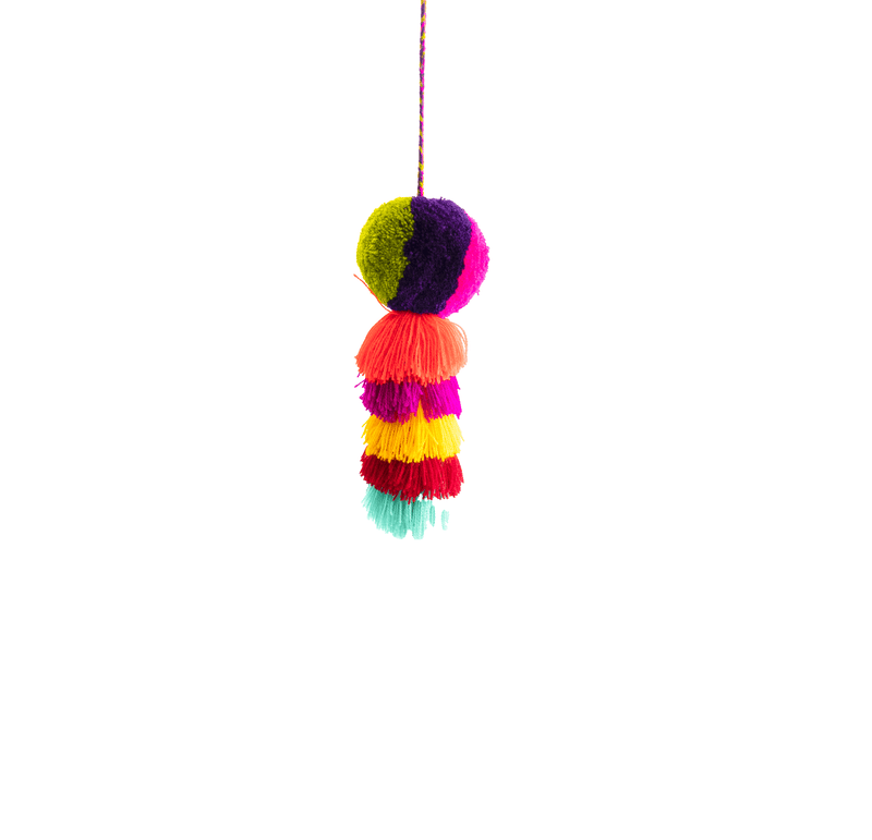Large Pom Tassel - Rainbow- (More Colors Available)