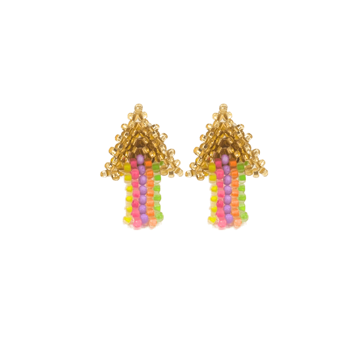 Neon Arrow Beaded Studs Rainbow - Josephine Alexander Collective