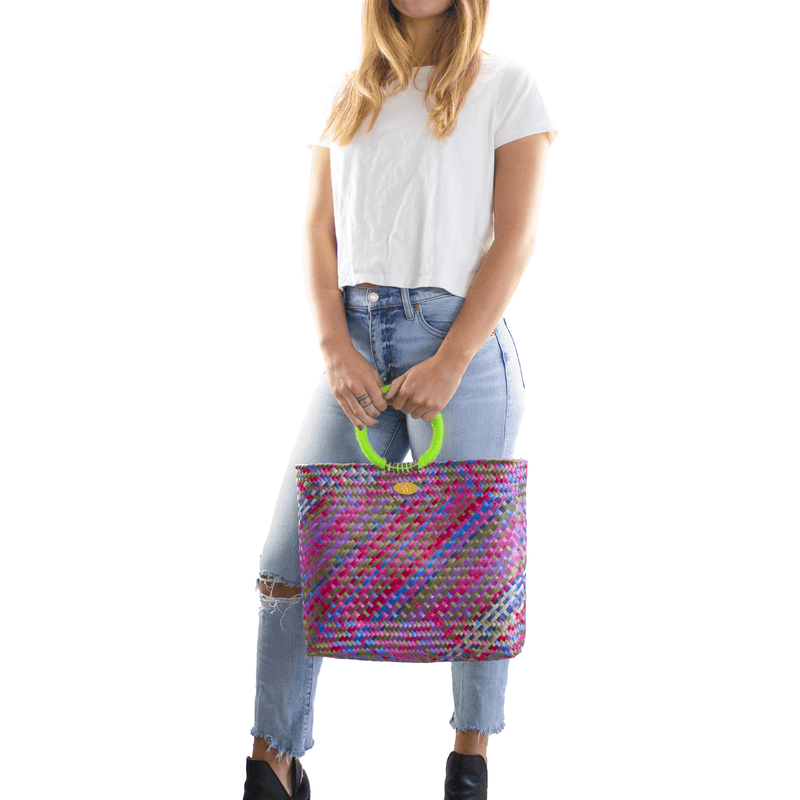 Kelly Woven Bag in Rainbow Hearts - Josephine Alexander Collective
