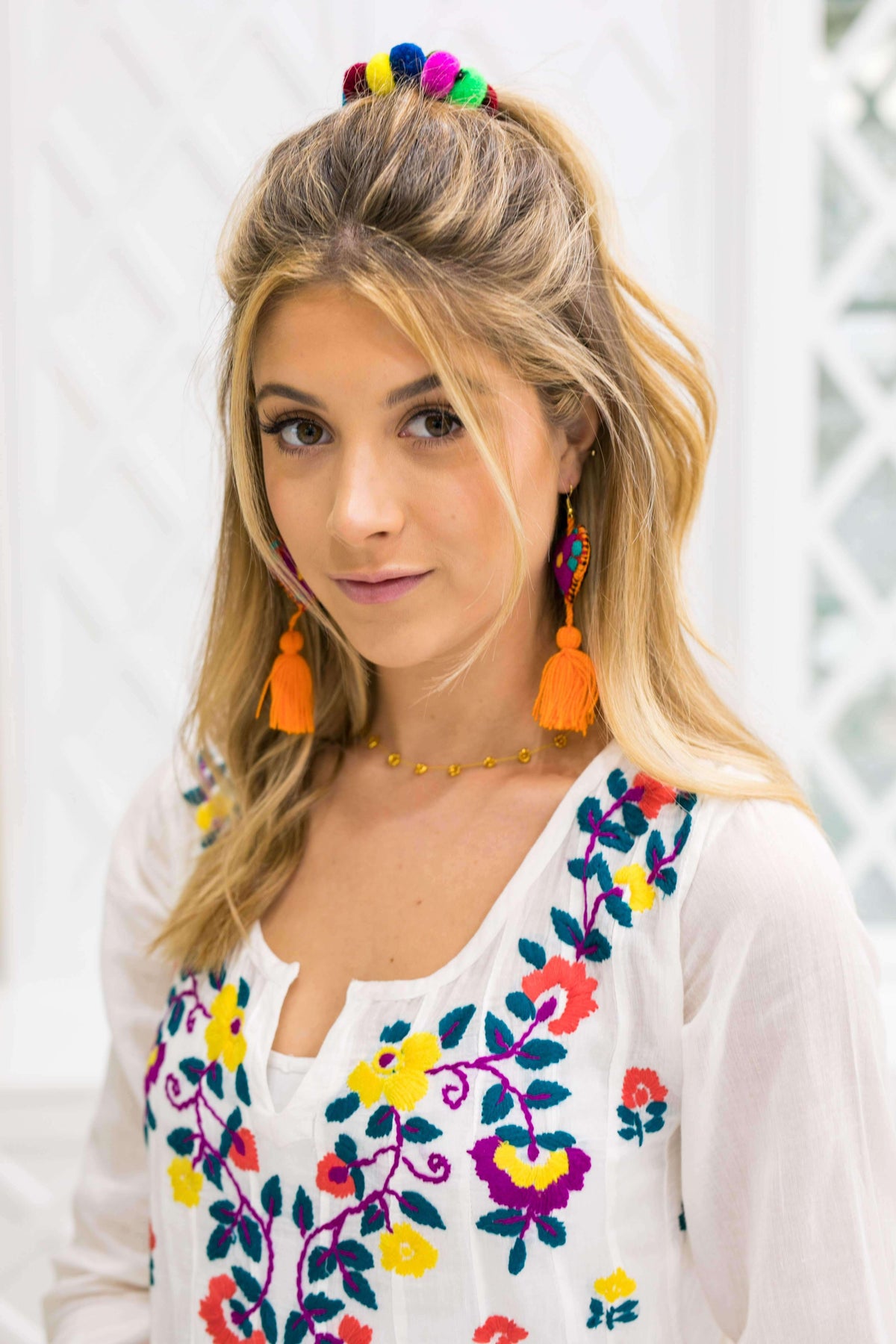 Pom Scrunchie in Rainbow - Josephine Alexander Collective