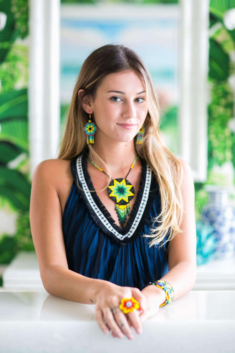 Beaded Estrella Necklace in Desert Sun - Josephine Alexander Collective