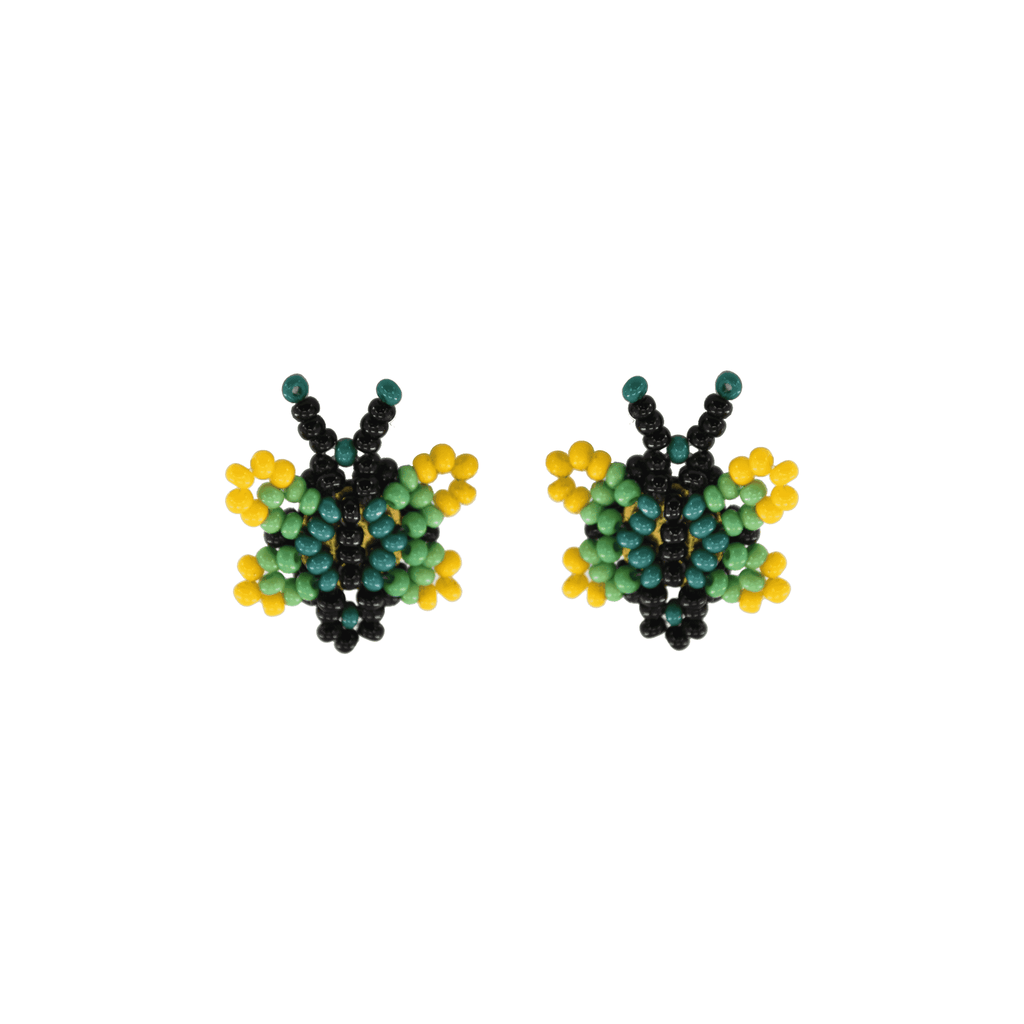 Butterfly Beaded Earring in Lemon Lime - Josephine Alexander Collective