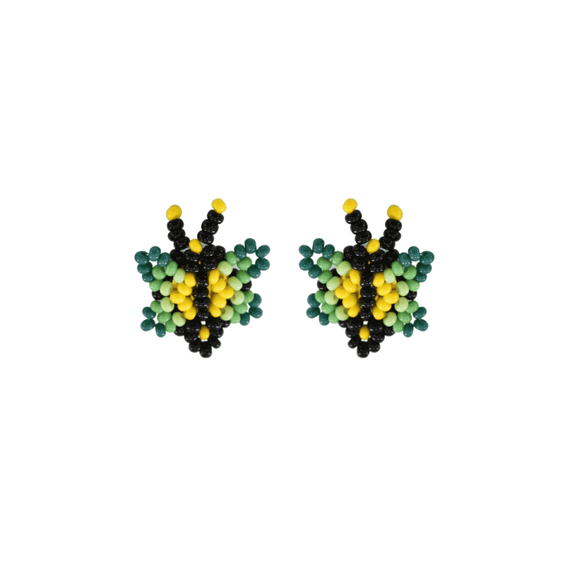 Butterfly Beaded Earring in Lime - Josephine Alexander Collective