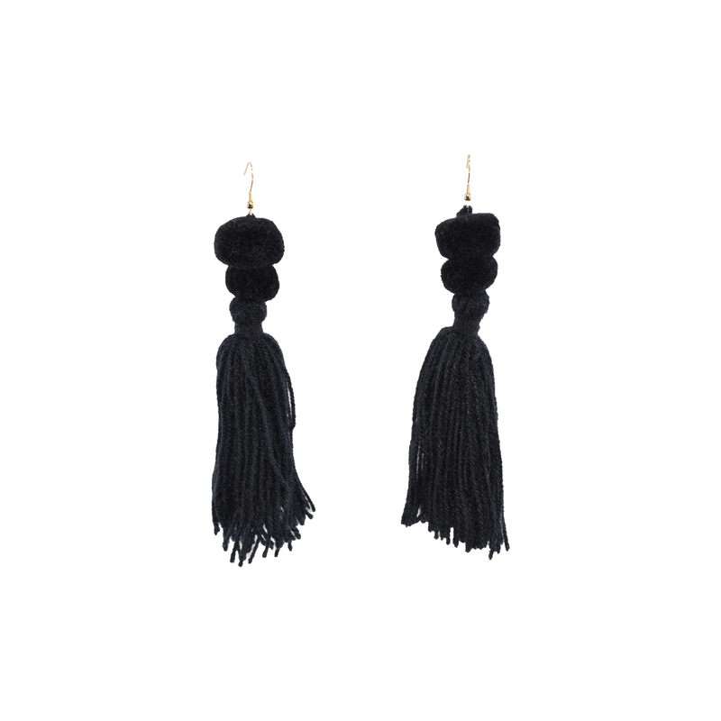 Alexandra Double Pom Tassel Earrings (More Colors Available) - Josephine Alexander Collective