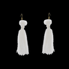 Alexandra Single Pom Tassel Earrings in White - Josephine Alexander Collective
