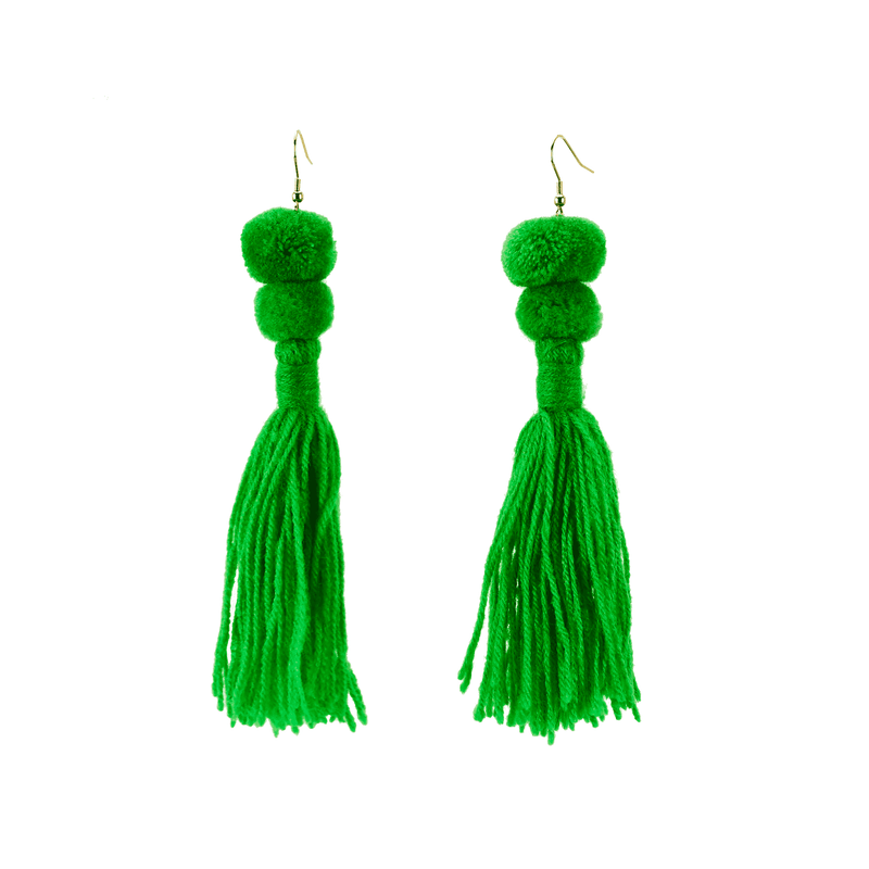 Alexandra Double Pom Tassel Earrings (More Colors Available) - Josephine Alexander Collective