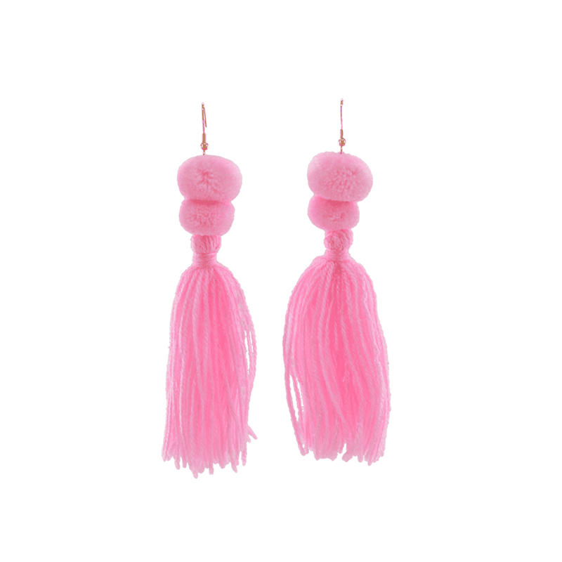 Alexandra Double Pom Tassel Earrings (More Colors Available) - Josephine Alexander Collective
