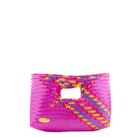 Alison Woven Clutch in Pink Splash of Rainbow - Josephine Alexander Collective