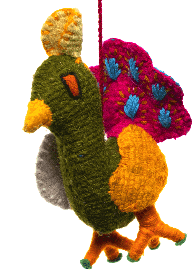 Animal Pom- Peacock Pom - Josephine Alexander Collective