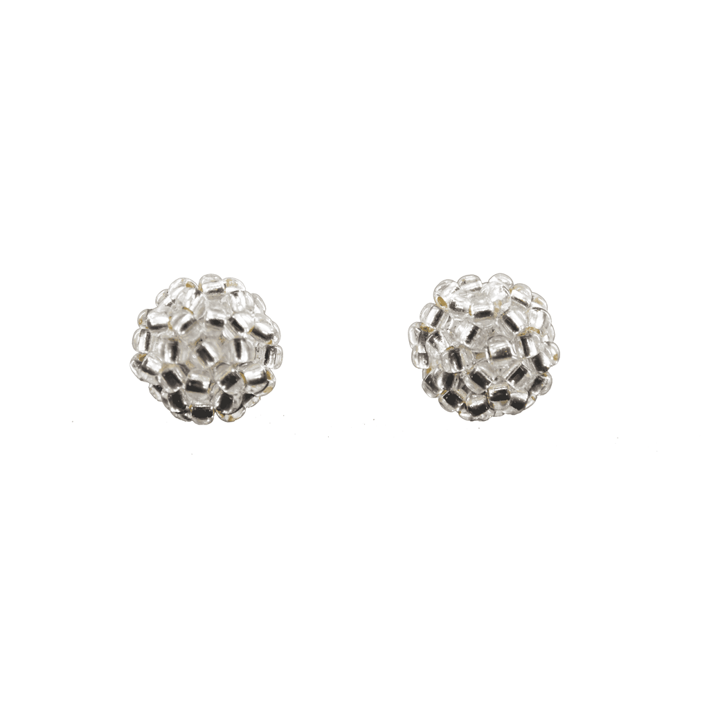 Ball Stud Earrings in Clear Silver - Josephine Alexander Collective