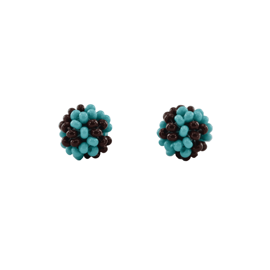 Ball Stud Earrings in Turquoise and Merlot - Josephine Alexander Collective