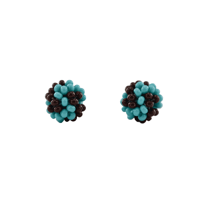 Ball Stud Earrings in Turquoise and Merlot - Josephine Alexander Collective