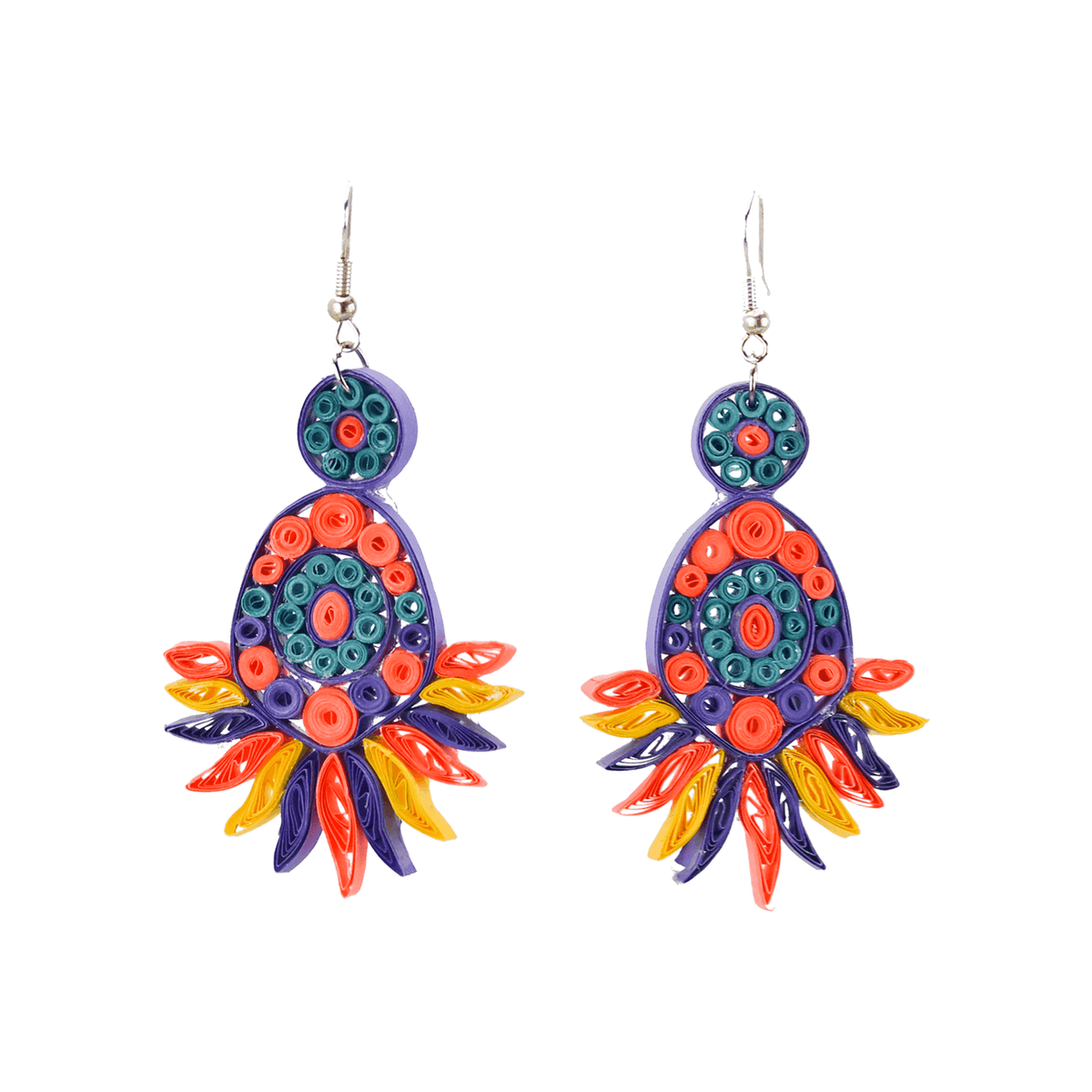 Beth Quilled Earrings in Fiesta - Josephine Alexander Collective