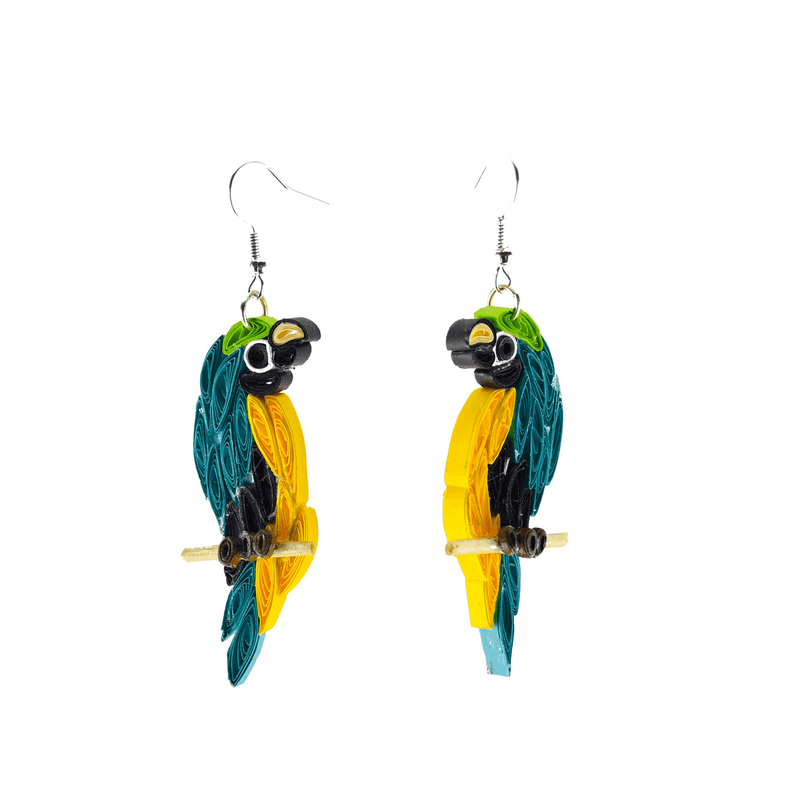 Birds of a Feather Earrings - Blue Macaw - Josephine Alexander Collective