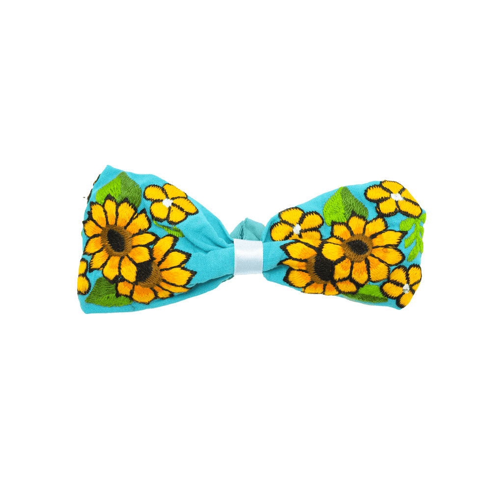 Bow Headband Blue Sunflowers - Josephine Alexander Collective