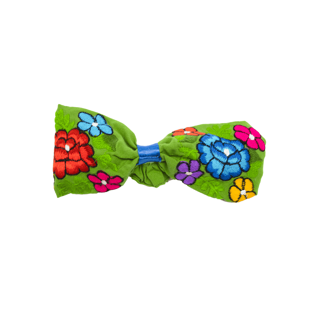 Bow Headband Green Flowers - Josephine Alexander Collective
