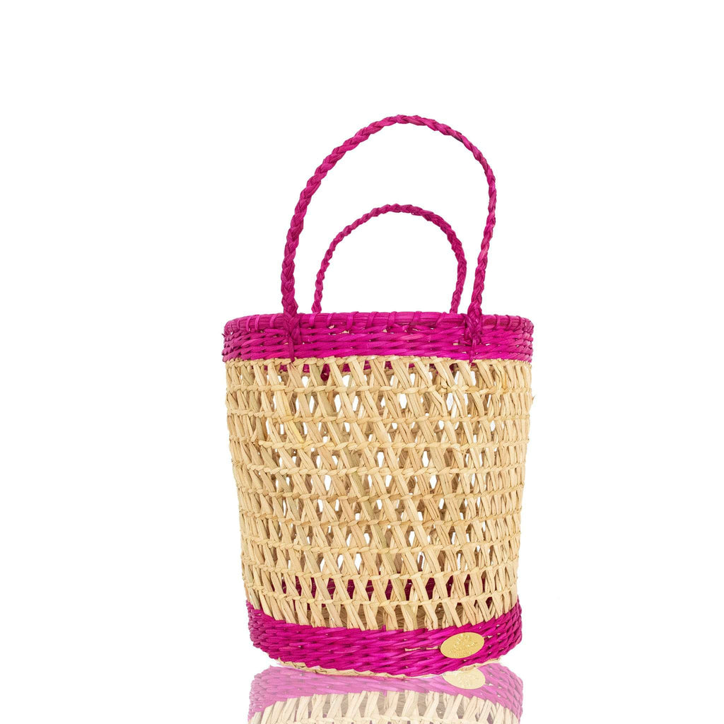 Canasta Straw Bucket in Strawberry Daiquiri - Josephine Alexander Collective