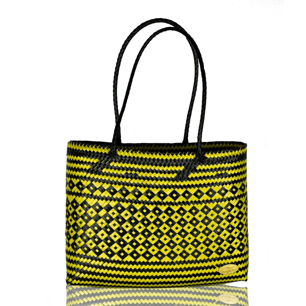 Chila Woven Bag in Black and Yellow - Josephine Alexander Collective