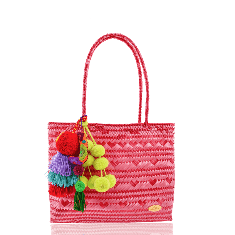 Medium Pom Tassel in Purple, Teal and Red - Josephine Alexander Collective