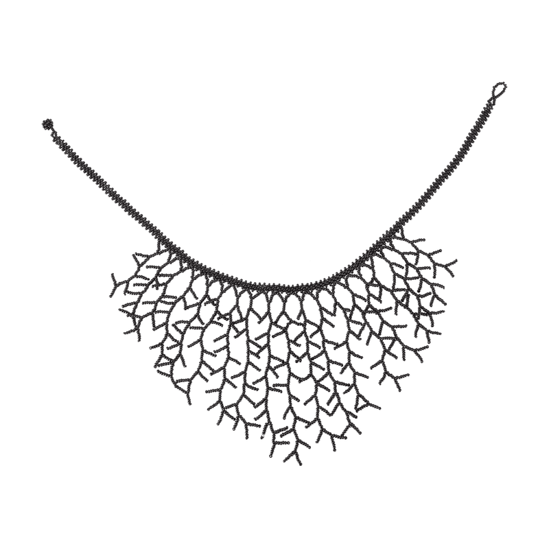 Beaded Ocean Necklace in Black - Josephine Alexander Collective