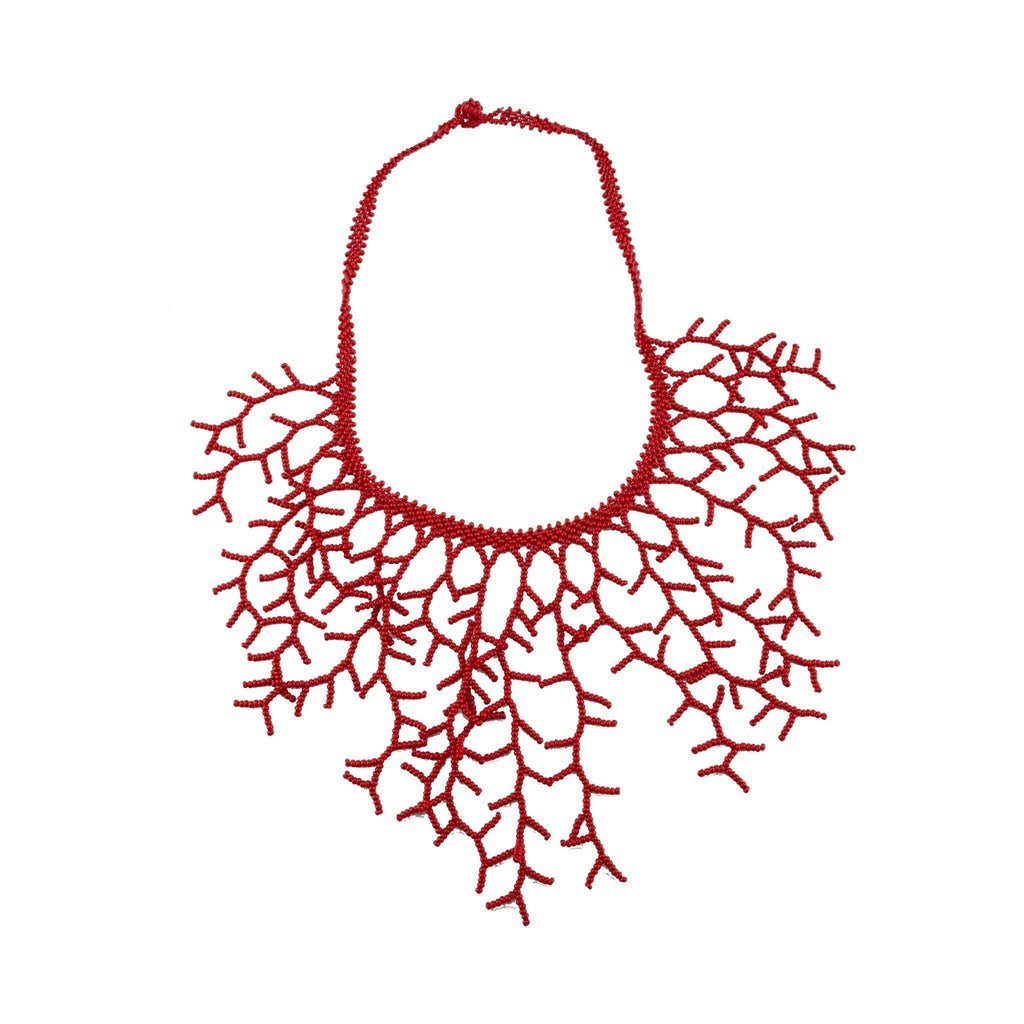 Beaded Ocean Necklace in Red - Josephine Alexander Collective