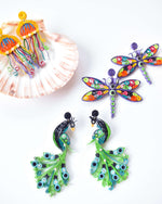 Penelope the Peacock Quilled Earrings - Josephine Alexander Collective