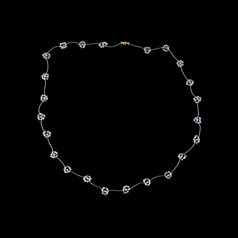 Daisy Chain Necklace in Clear Silver - Josephine Alexander Collective