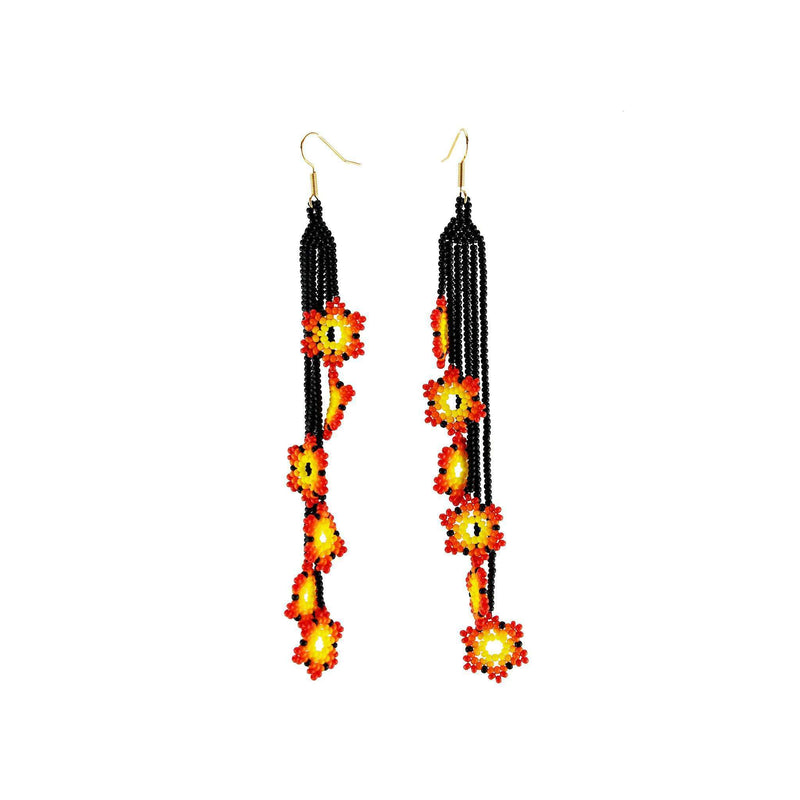 Double Ivy Earrings in Hot Flame - Josephine Alexander Collective